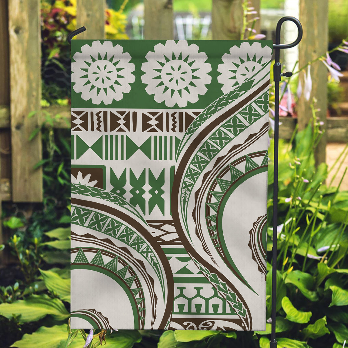 Hawaiian Hibiscus Tribal Vintage Motif Garden Flag Ver 7