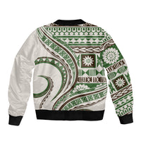 Hawaiian Hibiscus Tribal Vintage Motif Sleeve Zip Bomber Jacket Ver 7