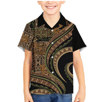 Hawaiian Hibiscus Tribal Vintage Motif Family Matching Mermaid Dress and Hawaiian Shirt Ver 8