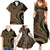 Hawaiian Hibiscus Tribal Vintage Motif Family Matching Summer Maxi Dress and Hawaiian Shirt Ver 8