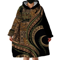 Hawaiian Hibiscus Tribal Vintage Motif Wearable Blanket Hoodie Ver 8
