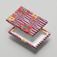 Hawaii Hibiscus Lei Canvas Wall Art Hawaiian Flag Motif