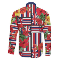 Hawaii Hibiscus Lei Family Matching Summer Maxi Dress and Hawaiian Shirt Hawaiian Flag Motif