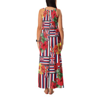 Hawaii Hibiscus Lei Family Matching Tank Maxi Dress and Hawaiian Shirt Hawaiian Flag Motif