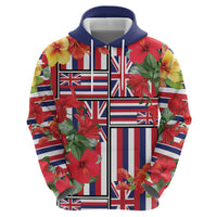 Hawaii Hibiscus Lei Hoodie Hawaiian Flag Motif
