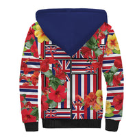 Hawaii Hibiscus Lei Sherpa Hoodie Hawaiian Flag Motif