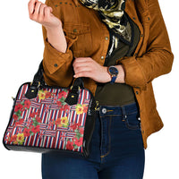 Hawaii Hibiscus Lei Shoulder Handbag Hawaiian Flag Motif