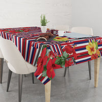 Hawaii Hibiscus Lei Tablecloth Hawaiian Flag Motif