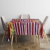 Hawaii Hibiscus Lei Tablecloth Hawaiian Flag Motif