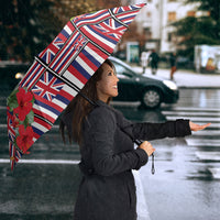 Hawaii Hibiscus Lei Umbrella Hawaiian Flag Motif