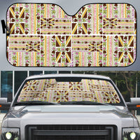 Hawaii Lokelani Pikake Lei Auto Sun Shade Hawaiian Flag Motif