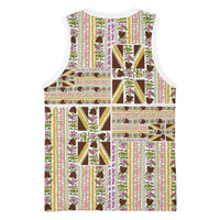 Hawaii Lokelani Pikake Lei Basketball Jersey Hawaiian Flag Motif