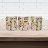 Hawaii Lokelani Pikake Lei Ceramic Mug Hawaiian Flag Motif