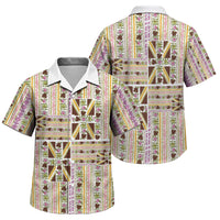 Hawaii Lokelani Pikake Lei Family Matching Long Sleeve Bodycon Dress and Hawaiian Shirt Hawaiian Flag Motif LT9 Son's Shirt White - Polynesian Pride