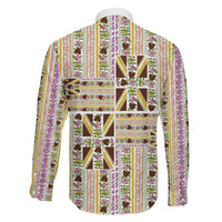 Hawaii Lokelani Pikake Lei Family Matching Mermaid Dress and Hawaiian Shirt Hawaiian Flag Motif