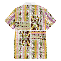 Hawaii Lokelani Pikake Lei Family Matching Summer Maxi Dress and Hawaiian Shirt Hawaiian Flag Motif