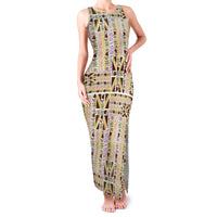 Hawaii Lokelani Pikake Lei Family Matching Tank Maxi Dress and Hawaiian Shirt Hawaiian Flag Motif