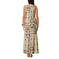 Hawaii Lokelani Pikake Lei Family Matching Tank Maxi Dress and Hawaiian Shirt Hawaiian Flag Motif