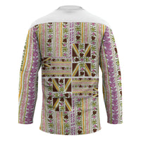Hawaii Lokelani Pikake Lei Hockey Jersey Hawaiian Flag Motif