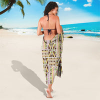 Hawaii Lokelani Pikake Lei Sarong Hawaiian Flag Motif