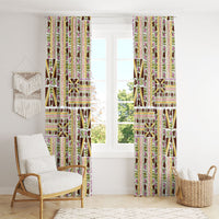 Hawaii Lokelani Pikake Lei Window Curtain Hawaiian Flag Motif