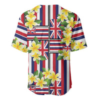 Hawaii Plumeria Lei Baseball Jersey Hawaiian Flag Motif