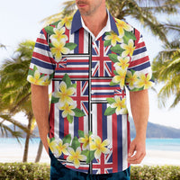 Hawaii Plumeria Lei Hawaiian Shirt Hawaiian Flag Motif LT9 - Polynesian Pride