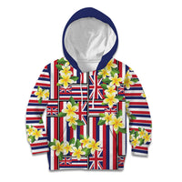 Hawaii Plumeria Lei Kid Hoodie Hawaiian Flag Motif