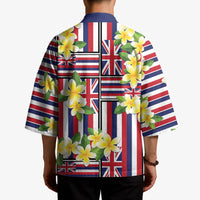 Hawaii Plumeria Lei Kimono Hawaiian Flag Motif
