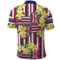 Hawaii Plumeria Lei Polo Shirt Hawaiian Flag Motif