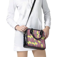Hawaii Plumeria Lei Shoulder Handbag Hawaiian Flag Motif