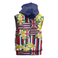 Hawaii Plumeria Lei Sleeveless Zip Hoodie Hawaiian Flag Motif