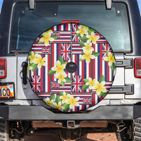Hawaii Plumeria Lei Spare Tire Cover Hawaiian Flag Motif