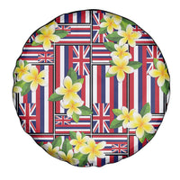 Hawaii Plumeria Lei Spare Tire Cover Hawaiian Flag Motif