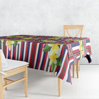 Hawaii Plumeria Lei Tablecloth Hawaiian Flag Motif