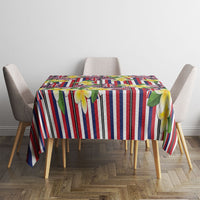 Hawaii Plumeria Lei Tablecloth Hawaiian Flag Motif