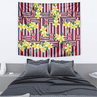 Hawaii Plumeria Lei Tapestry Hawaiian Flag Motif