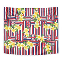 Hawaii Plumeria Lei Tapestry Hawaiian Flag Motif