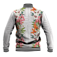 Hawaii Tropical Twist Lei Baseball Jacket Hawaiian Flag Motif