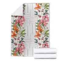 Hawaii Tropical Twist Lei Blanket Hawaiian Flag Motif
