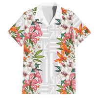 Hawaii Tropical Twist Lei Family Matching Summer Maxi Dress and Hawaiian Shirt Hawaiian Flag Motif