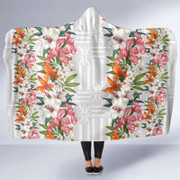 Hawaii Tropical Twist Lei Hooded Blanket Hawaiian Flag Motif
