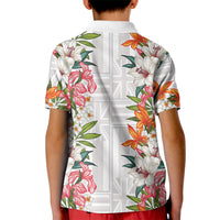 Hawaii Tropical Twist Lei Kid Polo Shirt Hawaiian Flag Motif