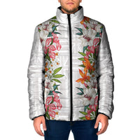 Hawaii Tropical Twist Lei Padded Jacket Hawaiian Flag Motif
