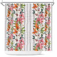 Hawaii Tropical Twist Lei Shower Curtain Hawaiian Flag Motif