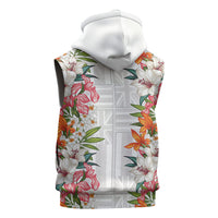 Hawaii Tropical Twist Lei Sleeveless Zip Hoodie Hawaiian Flag Motif