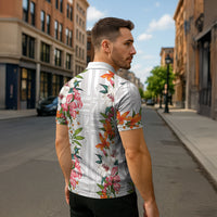 Hawaii Tropical Twist Lei Zipper Polo Shirt Hawaiian Flag Motif LT9 - Polynesian Pride
