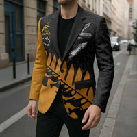 Australia New Zealand Rugby Blazer Gold Aboriginal Wallabies and Maori Black Fern - Polynesian Pride