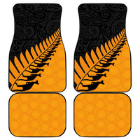 Australia New Zealand Rugby Car Mats Gold Aboriginal Wallabies and Maori Black Fern - Polynesian Pride