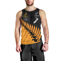 Custom Australia Wallabies and Aotearoa Rugby Men Tank Top Kangaroo Black Fern Maori Gold Vibe LT9 - Polynesian Pride